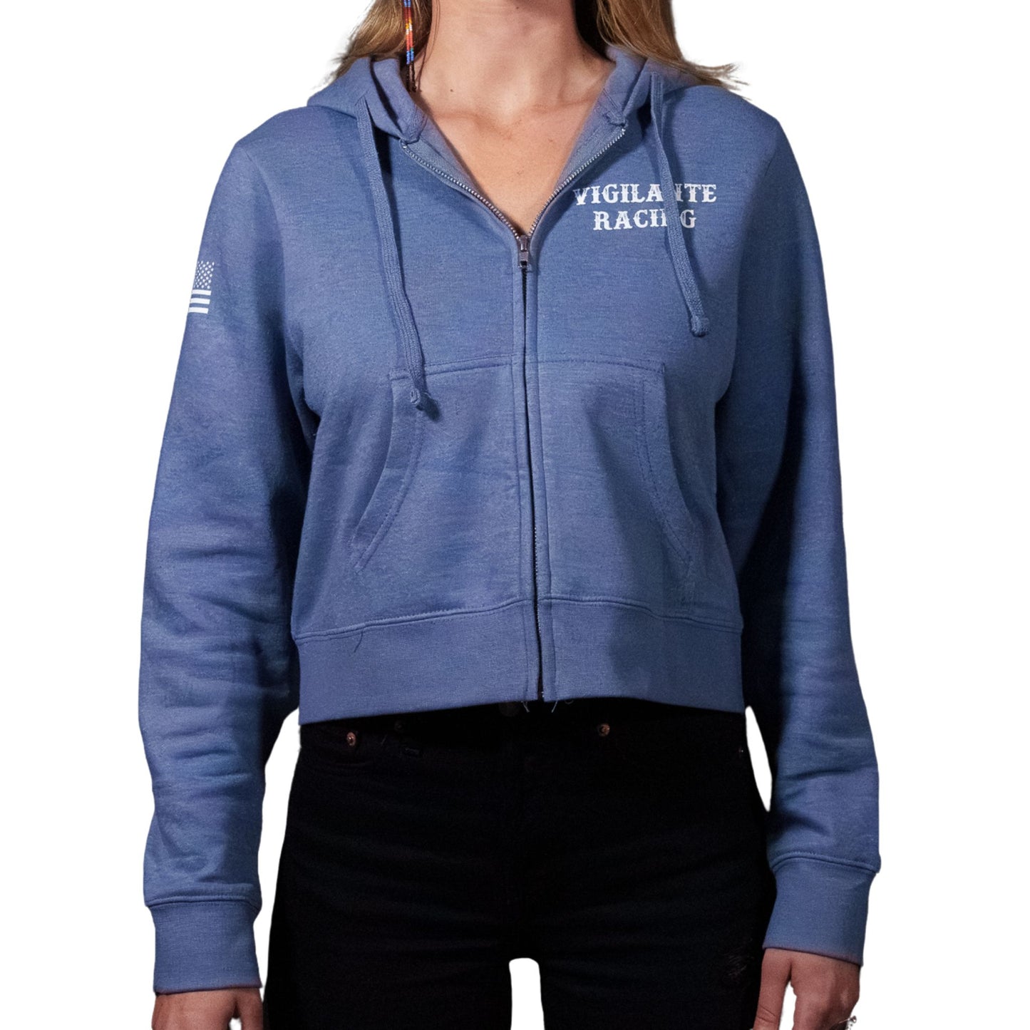 Womens Crop Zipper Hoodie